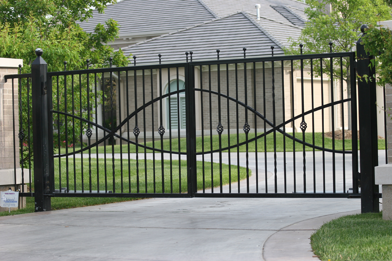 Amerifence Corporation Salina, Kansas - Custom Gates, 1307 Estate gate with Jesus fish